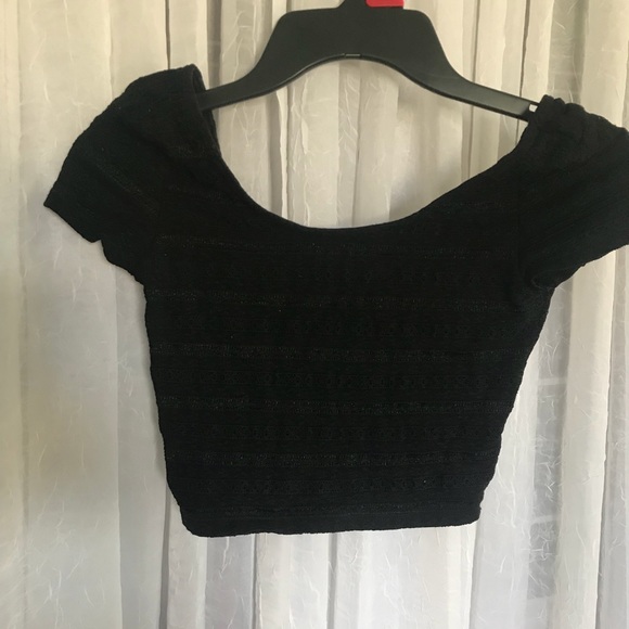 Tops - Black lace crop top